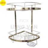  Kệ góc phòng tắm INOX 304 2 tầng có khay xà bông Inox Long Vân 