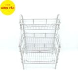  Kệ bếp INOX cao cấp cầu thang cong 3 tầng (40x60cm) kệ úp chén bát đĩa phòng bếp, có kệ gia vị, tặng kèm nút chân 