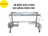  Kệ bồn rửa chén Inox 304, kệ để bồn rửa bát, kệ đứng đa năng Inox 304 đặc 
