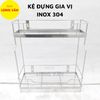  Kệ đựng gia vị INOX 304 hình cầu thang 2 tầng 