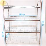  Kệ giày dép INOX đặc 3/4/5 tầng sáng bóng, kệ đựng giày, dép tiện lợi 