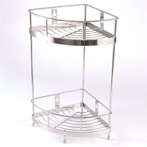  Kệ góc phòng tắm INOX 304 2 tầng cao cấp (20x20x42; 25x25x42) 
