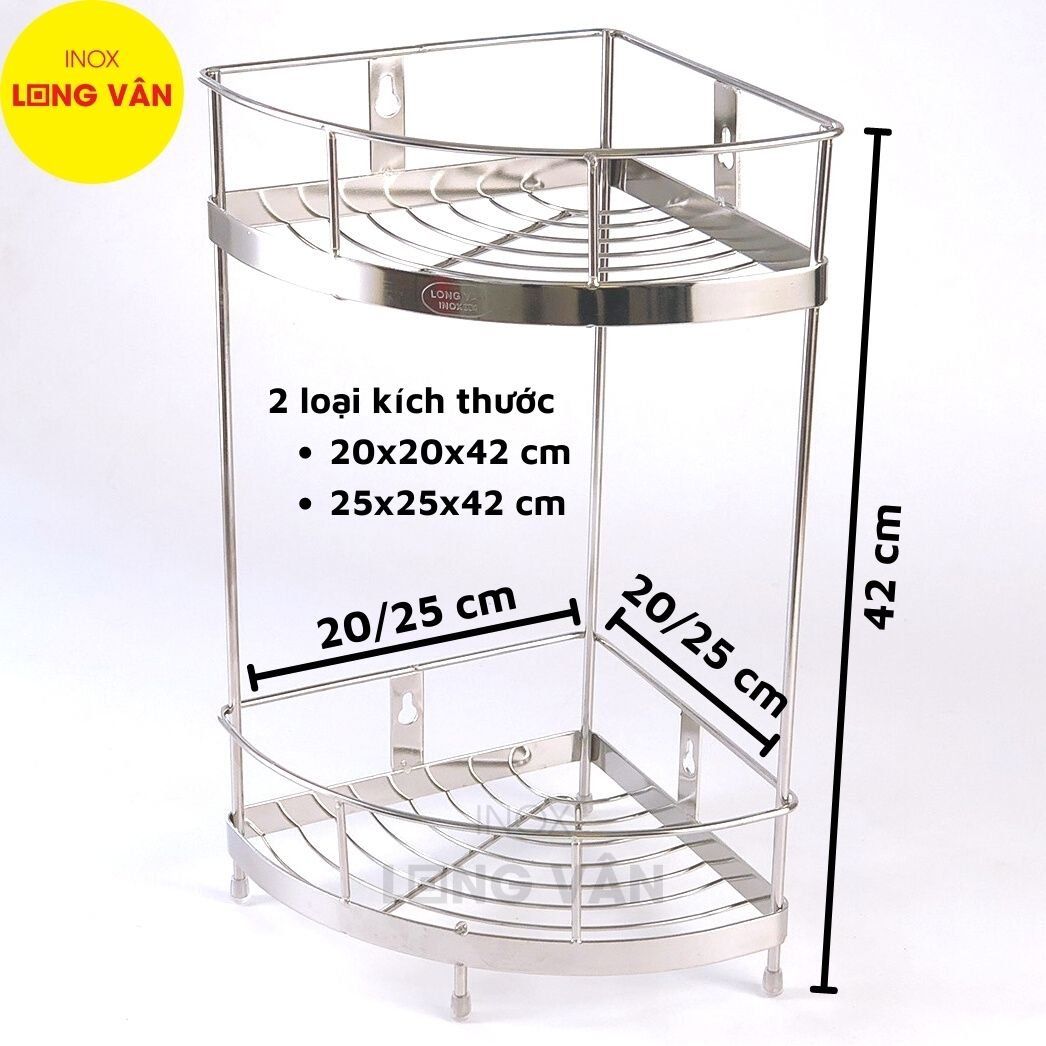  Kệ góc phòng tắm INOX 304 2 tầng cao cấp (20x20x42; 25x25x42) 