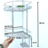  Kệ góc phòng tắm INOX 304 2 tầng có khay xà bông Inox Long Vân 