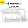  Kệ treo đa năng INOX cao cấp Long Vân, kệ bếp đa năng trang bị móc treo tiện lợi Inox 201 