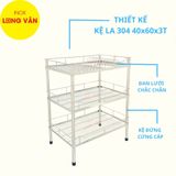  Kệ chén bát INOX 304 3 tầng 38x60x74 cm dụng cụ nhà bếp tiện lợi 