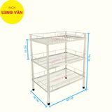 Kệ chén bát INOX 304 3 tầng 38x60x74 cm dụng cụ nhà bếp tiện lợi 