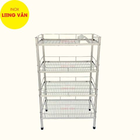  Kệ chén bát INOX 304 4 tầng 38x60x100 cm dụng cụ nhà bếp tiện lợi 