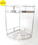 Kệ góc phòng tắm INOX 304 2 tầng cao cấp (20x20x42; 25x25x42) 