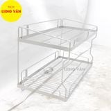  Kệ treo 2 tầng INOX la, kệ chén đĩa phòng bếp tiện lợi 