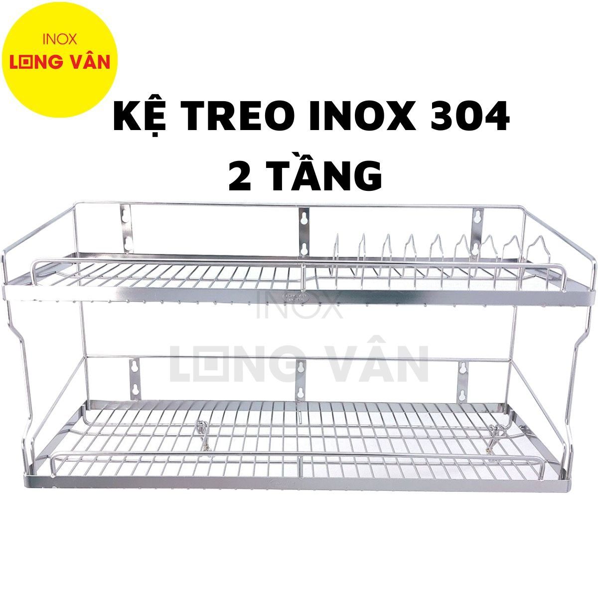  Kệ treo INOX 304 cao cấp 2 tầng, kệ úp chén bát đĩa, dụng cụ nhà bếp tiện dụng 