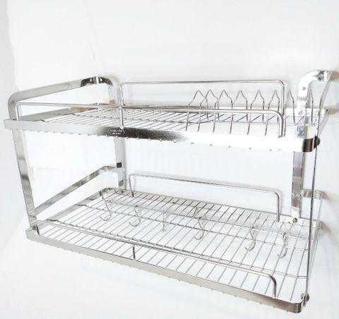  Kệ treo INOX 304 cao cấp 2 tầng, kệ chén đĩa phòng bếp treo tường. 