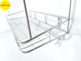  Kệ treo phòng bếp INOX cao cấp 2 tầng, kệ chén đĩa treo tường Inox 201 