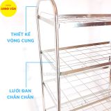  Kệ giày dép INOX đặc 3/4/5 tầng sáng bóng, kệ đựng giày, dép tiện lợi 