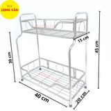  Kệ gia vị cầu thang INOX 2 tầng 
