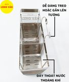  Ống đũa INOX 304 la 3 ngăn cao cấp, dụng cụ phòng bếp đựng muỗng đũa tiện lợi 