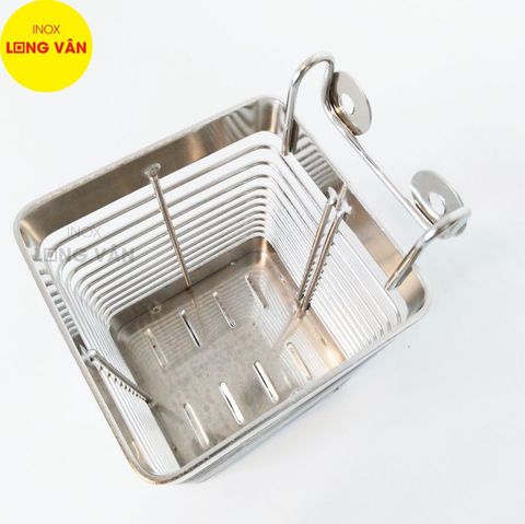  Ống đũa INOX 304 1 ngăn (8x9x15 cm) ống đựng muỗng thìa, đũa phòng bếp nhỏ gọn, Inox thanh la đặc dầy 304 