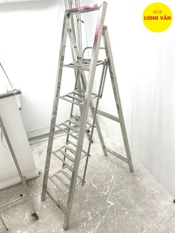  Thang xếp Inox cao cấp 4/5/6/7 bậc, thang xếp chữ A gia đình gấp gọn tiện lợi 