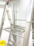  Thang xếp Inox cao cấp 4/5/6/7 bậc, thang xếp chữ A gia đình gấp gọn tiện lợi 