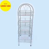  Kệ bếp INOX cao cấp Vòng Cung Hông 3 tầng, kệ úp chén bát đĩa phòng bếp, có kệ gia vị, tặng kèm nút chân 