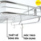  Kệ treo phòng bếp INOX 1 tầng , bề mặt sáng bóng, dụng cụ nhà bếp tiện lợi Inox 201 