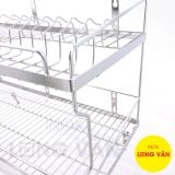  Kệ treo INOX 304 cao cấp 2 tầng, kệ úp chén bát đĩa, dụng cụ nhà bếp tiện dụng 
