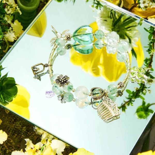  Vòng Tay Thiết Kế  Peaceful Pines 369 Đá Ưu Linh Xanh, Ánh Trăng SP007911 Gypsy.lala 