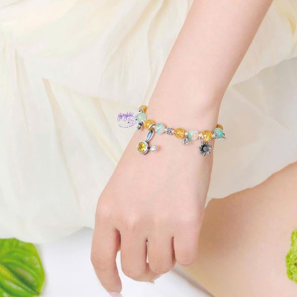  Vòng Tay Thiết Kế Riches Realm Đá Ưu Linh Xanh, Tóc Vàng SP008056 Gypsy.lala 