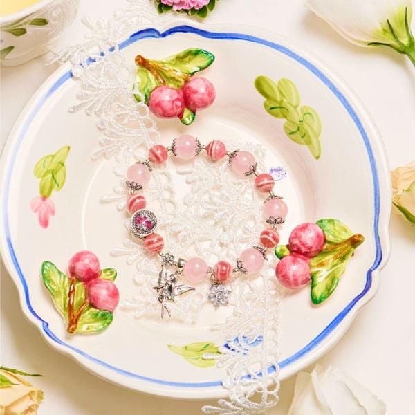  Vòng Tay Thiết Kế Nữ Loving Serenity 314 Đá Đào Hoa, Thạch Anh Hồng SP007772 Gypsy.lala 