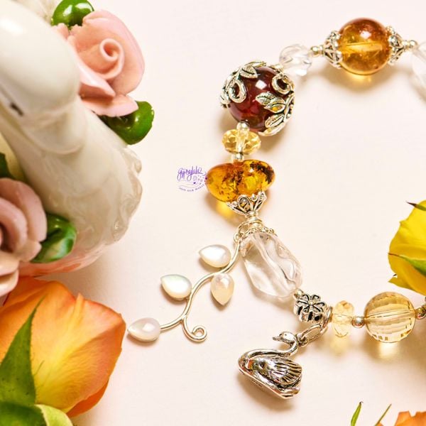  Vòng Tay Thiết Kế Nữ Leafy Lullaby 307 Thạch Anh Vàng, Garnet SP007765 Gypsy.lala 