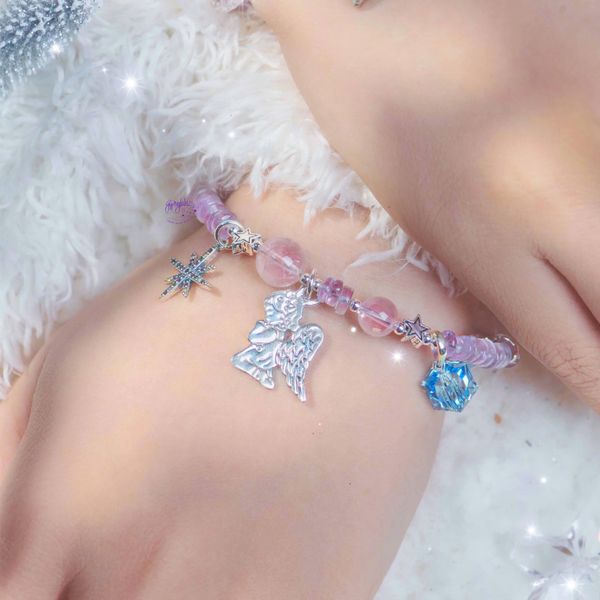  Vòng Tay Thiết Kế Joyous Connection 340 Đá TA Hồng , Tourmaline SP007868 Gypsy.lala 