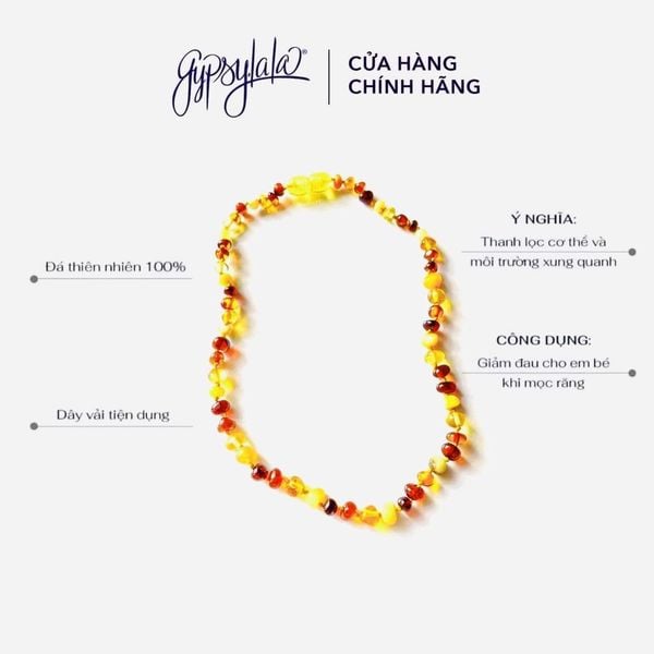  Dây Chuyền Em Bé Đá Hổ Phách 30cm Thiên Nhiên Bình An Sức Khỏe SP002015 Gypsy.lala 