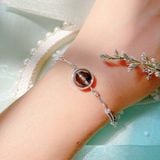  Vòng Tay Round Đá Thạch Anh Tóc Đen 