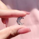  Bông Tai Trăng Khuyết Đá Ánh Trăng Moonstone 