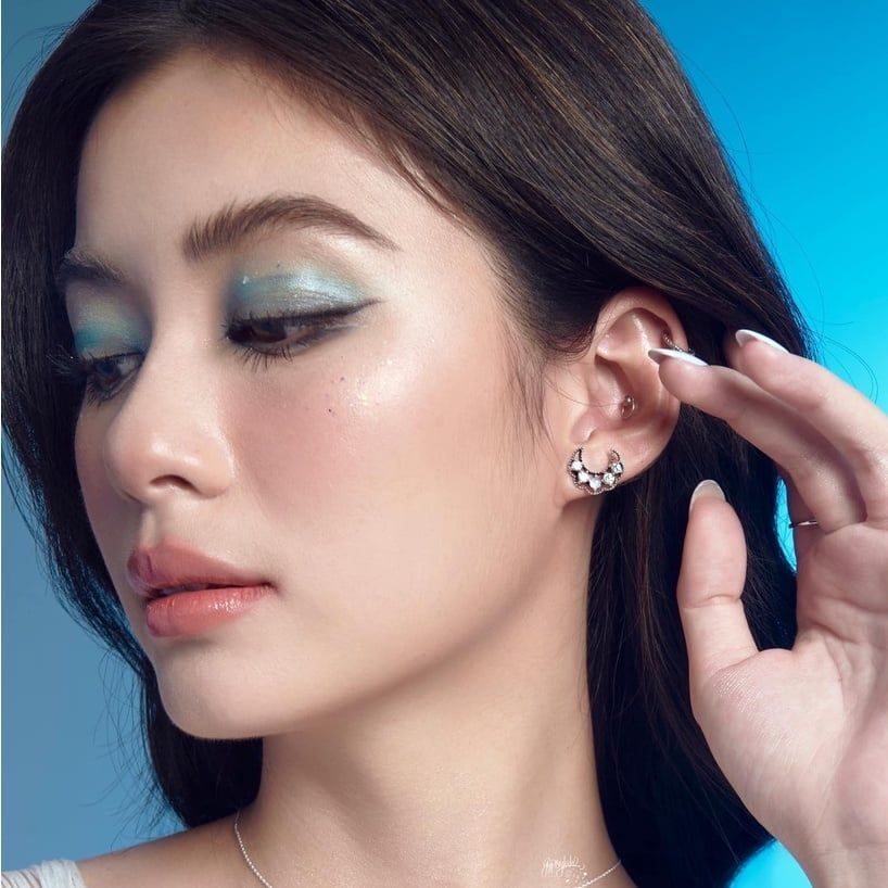  Bông Tai Trăng Khuyết Đá Ánh Trăng Moonstone 