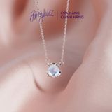  Dây Chuyền Bạc Một Viên Đá Ánh Trăng Moonstone 