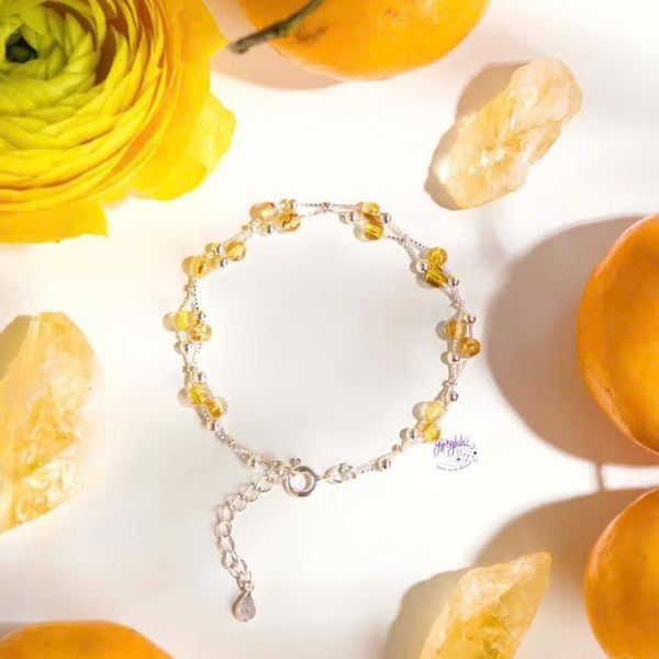  Vòng Tay Đá Thạch Anh Tóc Vàng Mini 