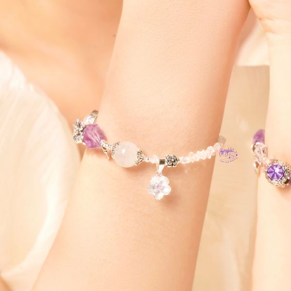  Vòng Tay Thiết Kế Nữ Palm Whisper Đá Thạch Anh Tím, Ánh Trăng SP008136 Gypsy.lala 