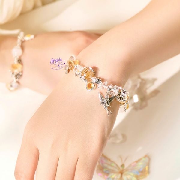  Vòng Tay Thiết Kế Nữ Fern Serenity Đá Thạch Anh Vàng Thô SP008130 Gypsy.lala 