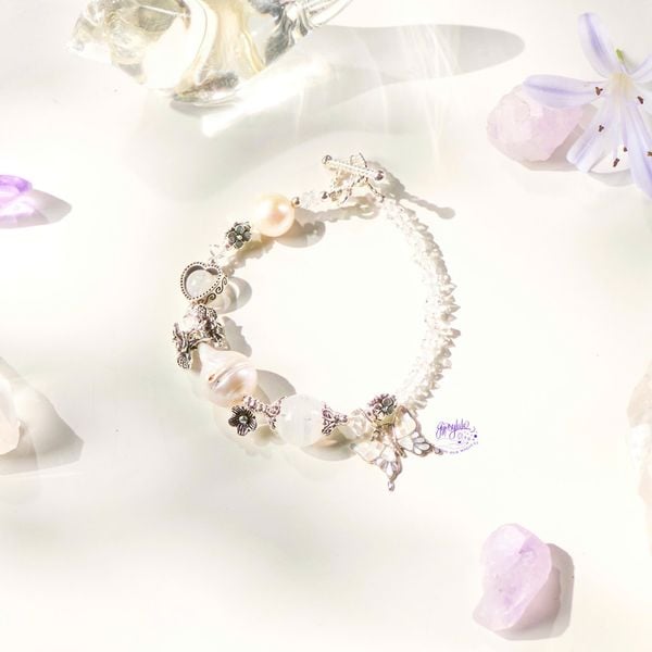  Vòng Tay Thiết Kế Nữ Forest Breeze Đá Ánh Trăng, Ngọc Trai SP008133 Gypsy.lala 