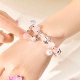  Vòng Tay Thiết Kế Nữ Ivy Embrace Đá Thạch Anh Hồng Thô SP008129 Gypsy.lala 