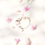  Vòng Tay Thiết Kế Nữ Clover Luck Đá Thạch Anh Hồng, Ánh Trăng SP008135 Gypsy.lala 