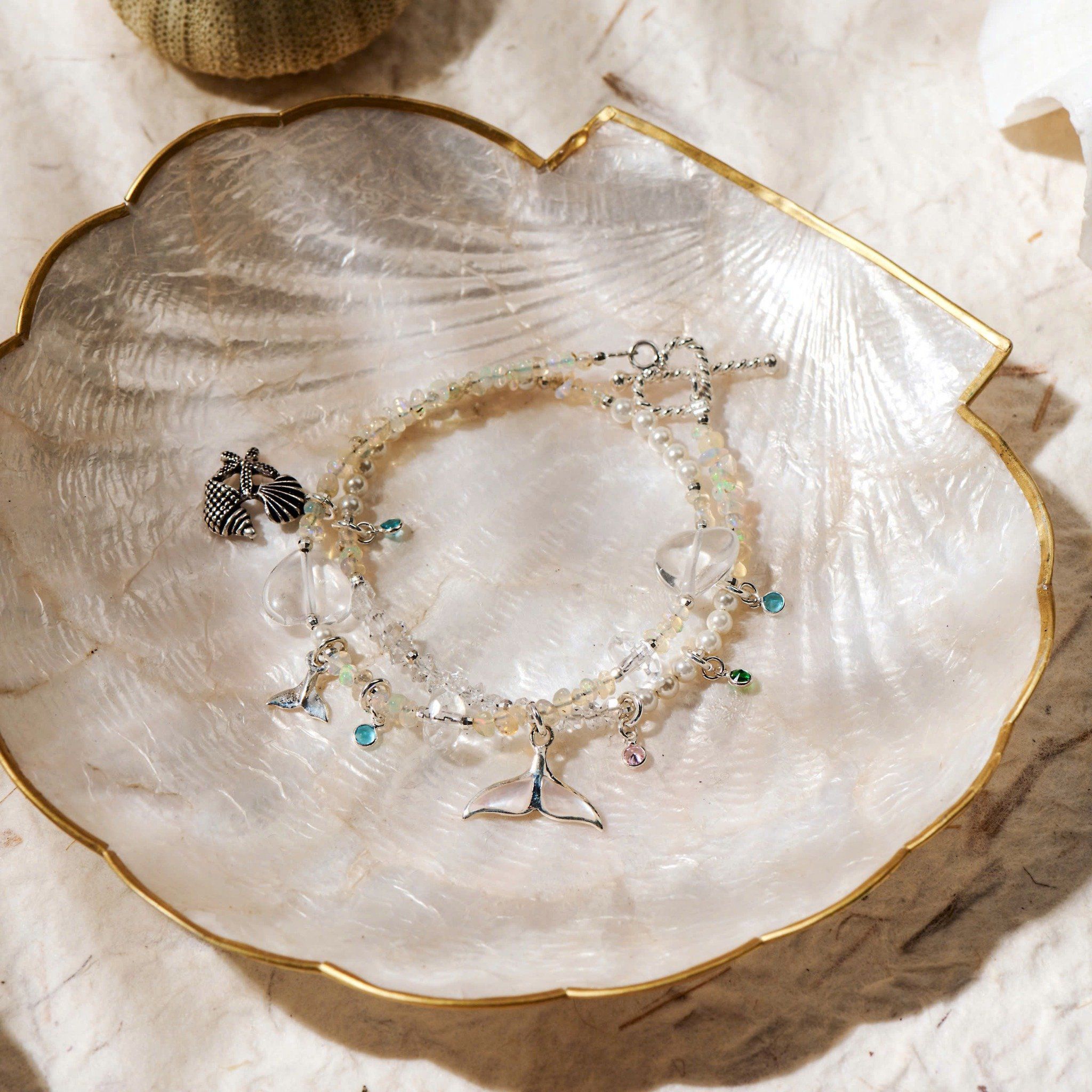  Vòng Tay Thiết Kế Nữ Marina’s Dream Đá Opal, Ngọc Trai, Kim Cương Thô SP008178 Gypsy.lala 