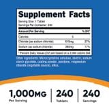  NUTRICOST SODIUM CHLORIDE SALT TABLETS 1000MG 240 VIÊN NÉN 