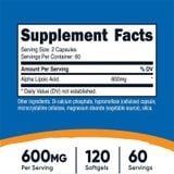  NUTRICOST ALPHA LIPOIC ACID 600MG 120 VIÊN NHỘNG 