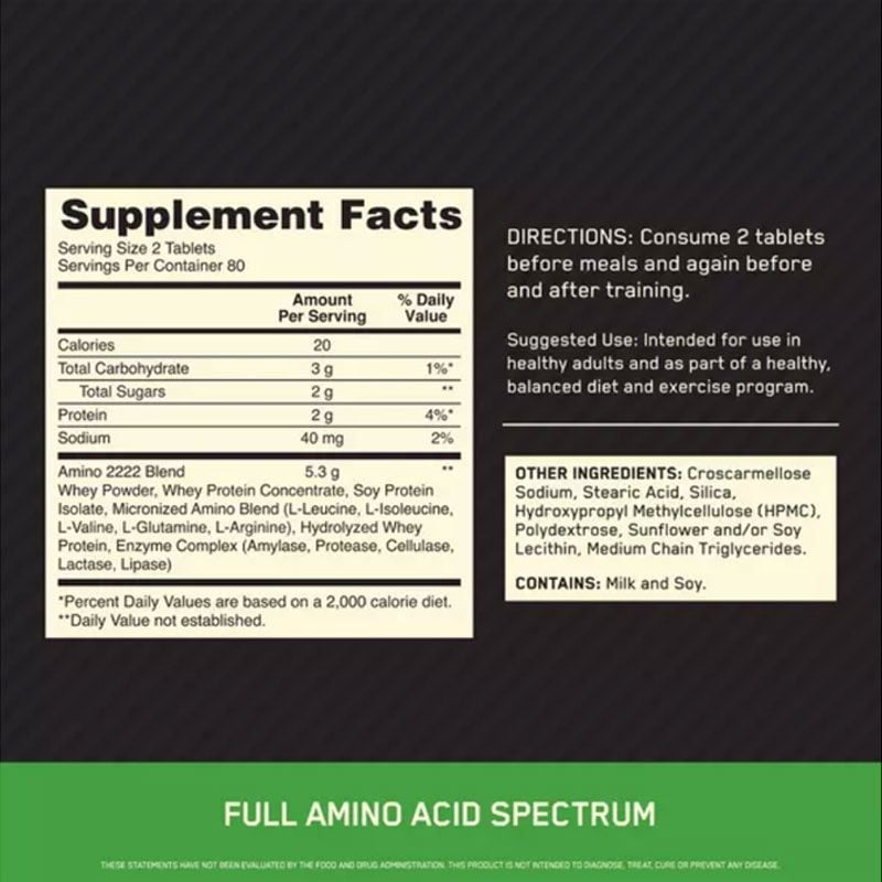  ON SUPERIOR AMINO 2222 TABS 160 VIÊN CỨNG 