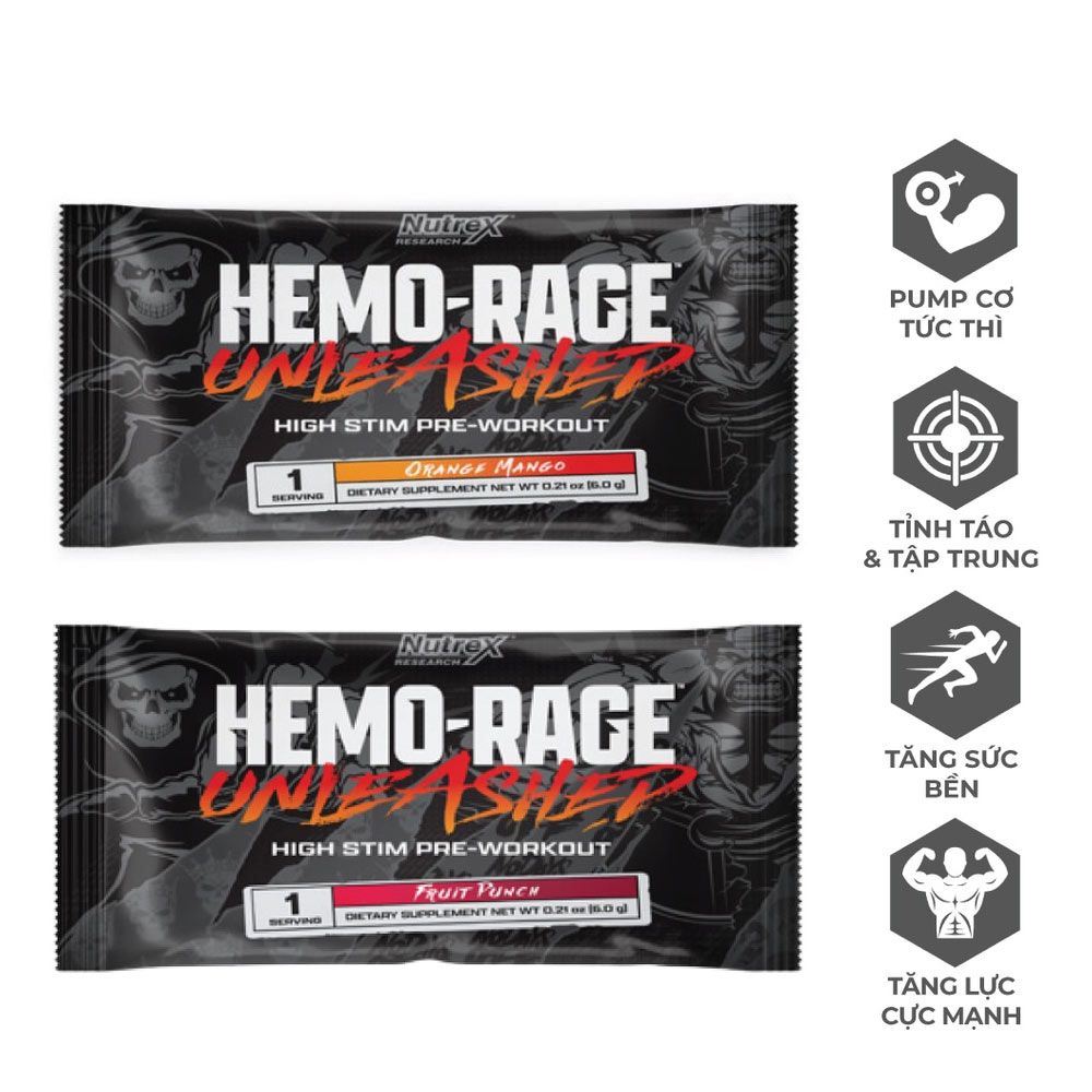 SAMPLE NUTREX HEMO RAGE PRE WORKOUT 6GRAM GymWhey Shop