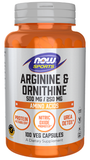  NOW ARGININE & ORNITHINE 500MG / 250MG 100 VIÊN NHỘNG 