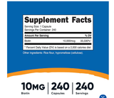  NUTRICOST BIOTIN VITAMIN B7 10.000 MCG 240 VIÊN NHỘNG 