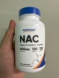  NUTRICOST NAC VEGAN N-ACETYl L-CYSTEINE 600MG 120 VIÊN NHỘNG (Sf Lỗi) 